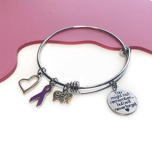 You Might Not Remember But I will Never Forget Dementia Awareness Charm Bracelet3