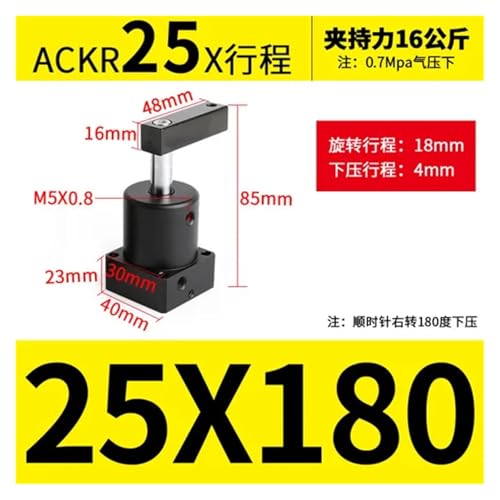 Vérin de pressage d'angle rotatif ACKL32X90 à actionnement pneumatique