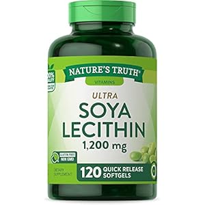 Ultra Soy Lecithin Capsules 1200 mg | 120 Softgels | Non-GMO, Gluten Free Supplement | by Nature’s Truth