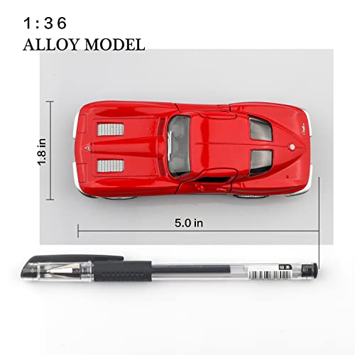 Tokaxi 1/36 Scale 1963 Chevy Corvette Diecast Cars Models,Pull Back Vehicles Toy Cars,Cars Gifts For Boys Girls #TOP3