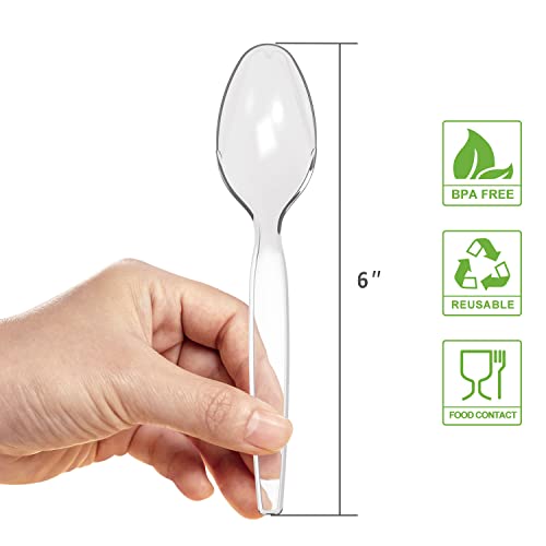 Posate Heavyweight Plastic Spoons, Clear, 100 Count #TOP1
