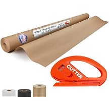 Brown Paper Roll 48" x 1200" 100 feet with Cutter - USA-Made Wrapping Kraft Paper for Packing, Moving, Shipping & Crafts/Arts - 100% Recyclable Natural Craft Material by IDL Packaging