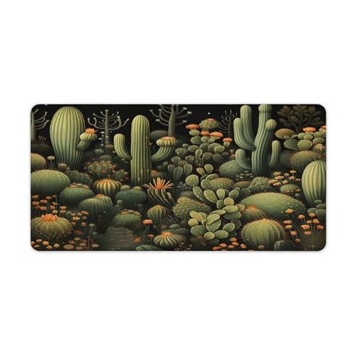 Green Cactus Desk Pad impermeable y antideslizante para oficina