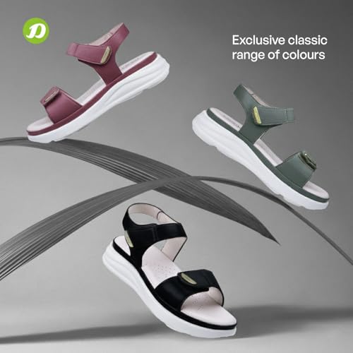 Image of DOCTOR EXTRA SOFT Women's Ultra Lightweight Sandals with Memory Foam Cushion|Stylish & Comfortable|Casual & Non-Slip|Diabetic & Orthopedic Flip Flops with Adjustable Strap Ladies & Girls New-D-610