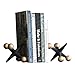 Antypoślizgowe Podpórki Na Książki Bookences Dekoracyjne Księżyc Końcówki Klasy Żelazo Metal Czarny Heavy Duty Bookend Nowoczesny Geometryczny Design Regałowy Dekoracje 7.4x5.9In Podpórki Do Książek k