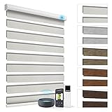 ZSTARR Motorized Zebra Blinds Blackout Blinds and Alexa Horizontal Filters are Compatible with Remote Control Roller Blinds with Curtains, Suitable for Smart Homes and Offices, Customized Sizes 83028B