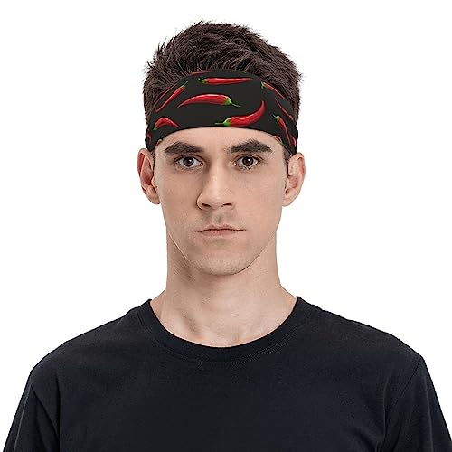 errtavt Red Hot Chili Pepper Men Sports Sweatbands Women Elastic Sweat Band Sports Headband for Athletic Cycling Running
