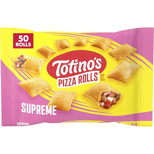 Totino's Pizza Rolls, Supreme Flavored, Frozen Snacks, 50 Rolls, 24.8 oz