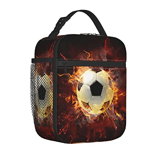 Granbey Soccer Lunch Box For Boys Girls Lunch Bag For Kids Waterproof Reusable Insulated School 3D Football Lunch Box With Side Pocket #TOP1