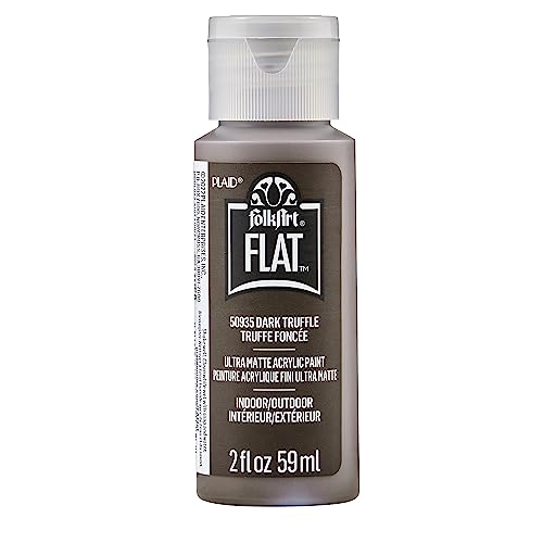 Image of FolkArt Flat Acrylic Craft Paint, Dark Truffle 2 fl oz Ultra Matte Paint Perfect for Indoor and Outdoor Arts and Crafts Projects, 50935