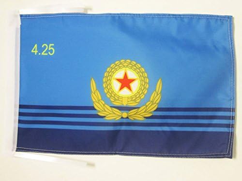 AZ FLAG, Korean People's Air Force Flag, 18'' x 12'', 100% Polyester North Korea military Small Banner with Two Cords