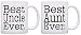 Best Aunt and Uncle Ever 2 Pack Gift Coffee Mugs Tea Cups White
