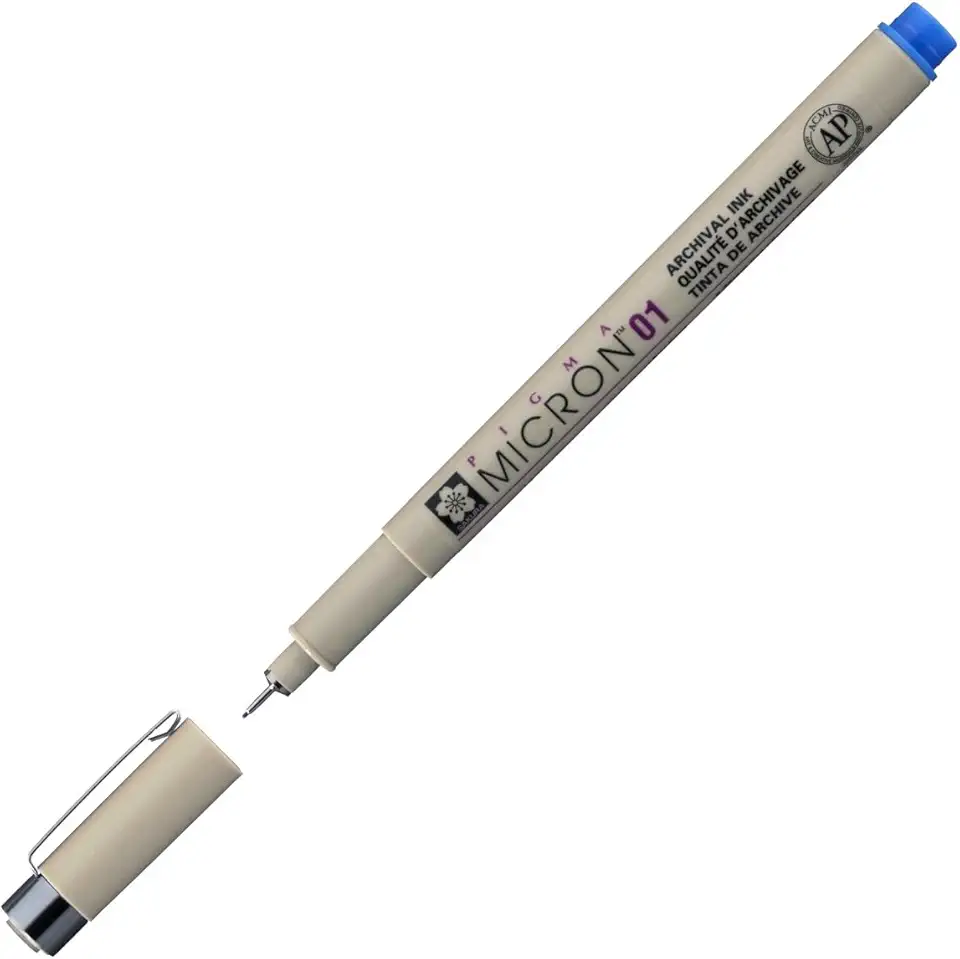 MARCADOR TECNICO NANKIN PIGMA MICRON 01 - AZUL - USO PROFISSIONAL