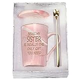 Being My Sister Is The Only Gift You Need Mug Being My Sister Coffee Mug Sister Coffee Mug Birthday Gifts for Sister In Law from Sister Brother Sister Sis Mug Sister Gifts 14 Ounce Pink with Gift Box