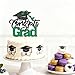 BOBYIYI Congrats Grad Cake Topper 2026 Graduation Party Decorations Class of 2026 Graduation Party Decorations for High School 2026 Grad Party Decor Black Green Glitter