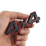 1x4X4 Decal Fender Tailgate Emblem Badge 3D Nameplate Red Edge Trunk 3D Raised Strong Adhesive Fit for Universal Cars (Red)
