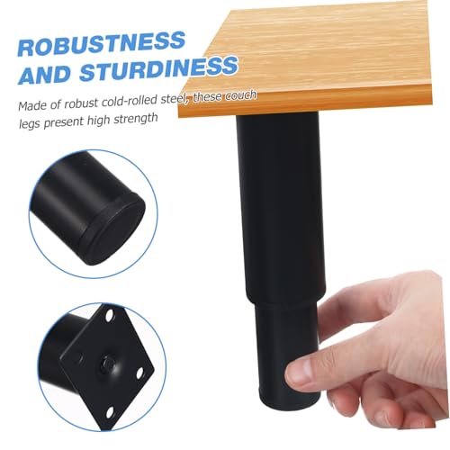 Patas ajustables para muebles de acero negro soporte resistente sofá cama armario 7