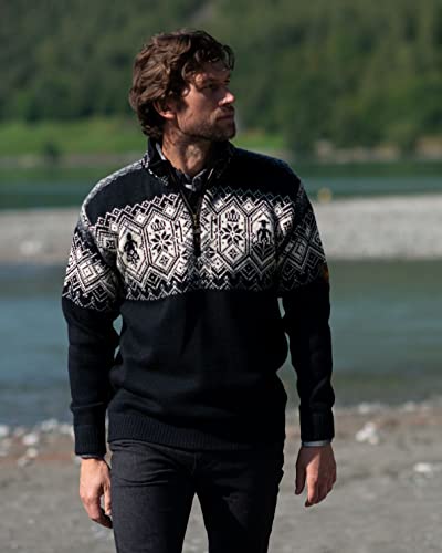 Dale Of Norway Norge 4-Ply 100% Norwegian Wool Pullover Sweater (Black/White, Xx-Large) #TOP1