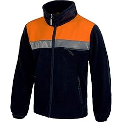 Chaquetas De Seguridad Work Team Forro Polar Bicolor con Cremallera y Cintas Reflectantes. Hombre Marino+Naranja A.V. XXL