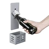 Kasimir abridor cerveza pared abrebotellas pared cerveza Abridor de Botellas abrebotellas iman abridor de Botellas de Cerveza Cesta de Almacenamiento (máximo 80) Pared 3M * 1 regalados-Gris Plateado