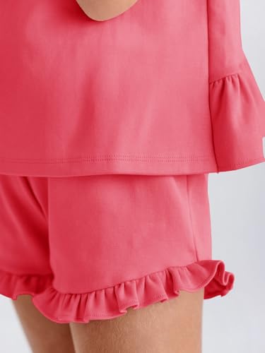 Image of Haloumoning Girls Summer Clothing Sets Ruffle Tank Tops and Shorts | 2 Piece Outfits