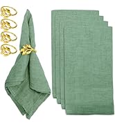 YANGUN Stoffservietten Grün - 12 Stück Baumwollservietten 42x42 Cm Mit Fransen