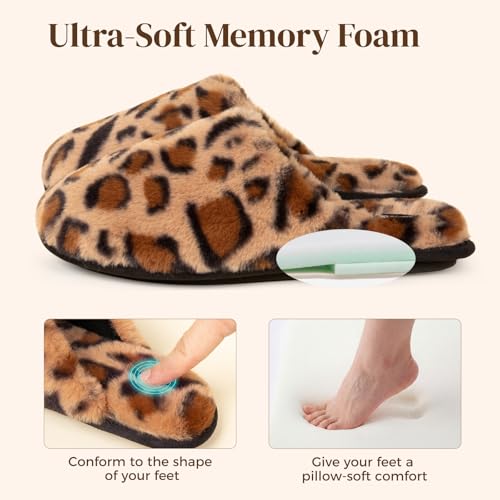 Snug Leaves Women's Fuzzy Scuff Slippers Soft Comfy Memory Foam Non-slip Indoor House Shoes - Image 5
