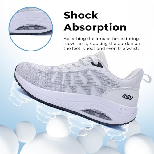 Image of QAUPPE Womens Walking Shoes with Arch Support Athletic Orthotic Sneakers for Women Foot Pain Relief