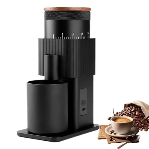 Molinillo de café eléctrico portátil, cafetera de acero inoxidable con rebabas de 6 estrellas, ajuste continuo, para viajes y uso doméstico