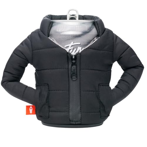 Image of Puffin - The Puffy Jacket - Insulated 12 oz Can Cooler I Beer Bottle & Soda Can Insulator, Keep Drinks and Beverages Cold - Black