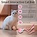 Interactive Cat Toys, Automatic Moving Cat Toys for Bored Indoor Adult Cats, Fast Rolling, Chirping & Motion-Activated Kitty Toys, Fun Gift for Cats with Speedy Tail 2.0, USB Rechargeable,Pink