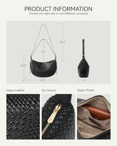 Image of BOSTANTEN Purses for Women Crescent Crossbody Bag Vegan Leather Shoulder Hobo Handbag Adjustable Strap