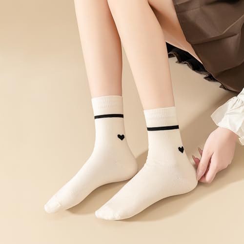 Mcool Mary Women's Ankle Socks,Casual Breathable Knit Cotton Cute Crew Sock 5 Pack for Women2