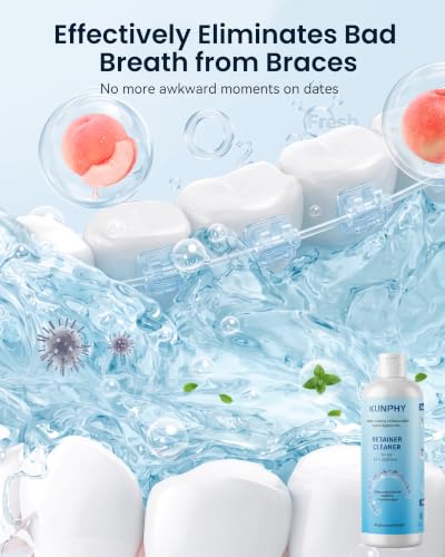Image of Ultrasonic Retainer Cleaner Solution for Ultrasonic Denture Cleaner-Professional Cleaning of Retainers, Invisible Aligners, Mouth Guards, Night Guards, Remove Odors, Discoloration & Stains 8.5oz
