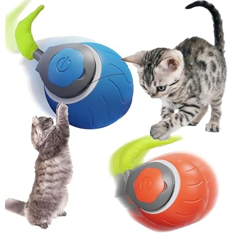Aizoer Spedy Tail 2.0 Cat Toy, Interactive Cat Toys for Indoor Cats with Tail, High-Speed Moving Cat Toy with USB Charging, Juguetes para Gatos,Cat Toys for Bored Indoor Adult Cats (Blue+Orange) Cover