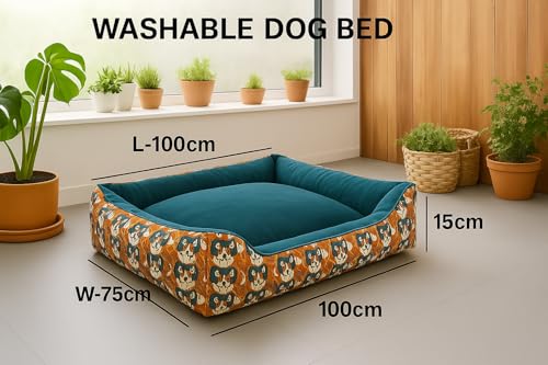 Image of Premium Orthopedic Dog Bed - Large Size, Washable Cover & Anti-Skid Base - Plush Pet Sofa for Dogs & Cats
