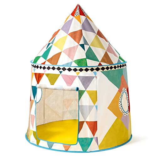 DJECO Maison de Jeu Enfant - Cabane Spacieuse Légère Multicolore - Tente Tipi Intérieure - Montage/Démontage...