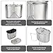 Jorzer Canteen Cup, 5.9x3.9x2 inch Stainless Steel Canteen with Lid and Foldable Handle, Easy to Clean Camping Accessories for Outdoor.