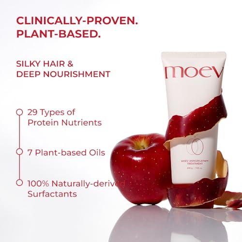 Image of MOEV ANNURCATIN Shampoo and Conditioner Set for Men and Women, Korean Biotin Hair Growth Volumizing Shampoo, Paraben-Free Natural Apple Wash-Off Hair Mask, Rose Thickening for Damaged Hair