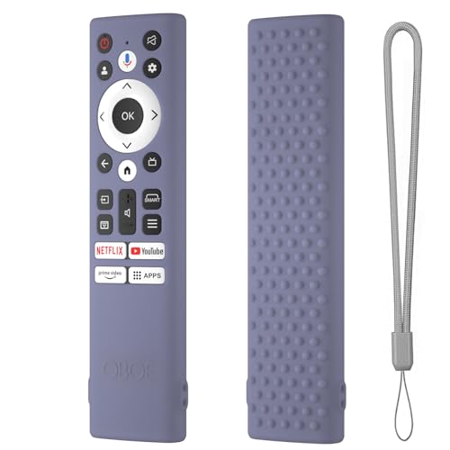 Image of Oboe Silicone TV Remote Cover Compatible with Acer Tv Advanced I /V /H PRO Series Tv Remote Protective Case with Loop (B-Lavender Grey) [Remote NOT Included]
