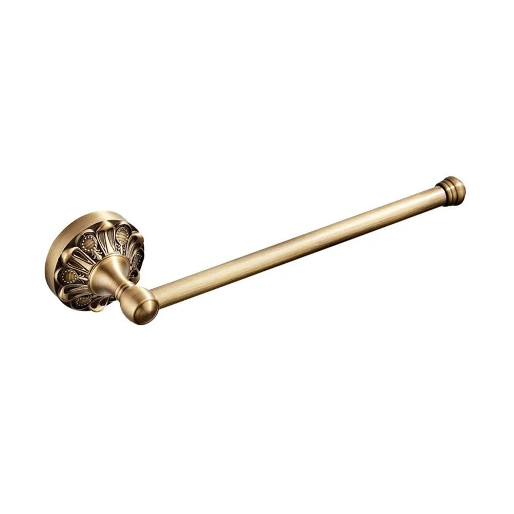 Haoxueli Towel Holder For Retro Decoration Users Antique Brass Wall Mounted Bathroom Hardware Set Towel Rack Tissue Holder Hook And Cup For Neat Toiletries Storage(Towel Holder)