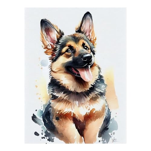 Kit peinture diamant 5D berger allemand 30x40cm loisir créatif adulte