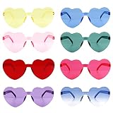MOPOIN Herz Brille, 8 Stück Farben Party Brille Herz Sonnenbrille Lustige Brille Party Sonnenbrille für Fasching Geburtstagsfeier Kleid Zubehör Foto Requisiten