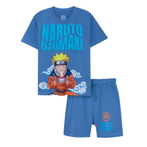 Image of Nap Chief Kids Cotton Naruto Print Co-Ord Set for Boys & Girls | Half Sleeve T-Shirt & Shorts Set | Soft Casual Summer Wear