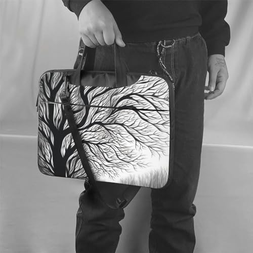 Bolso para portátil KHiry con diseño árbol, negro miniatura 6
