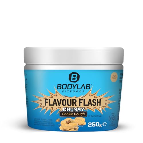 Bodylab24 Flavour Flash Chunky Cookie Dough 250g, kalorienarmes Flavour Powder für Quark und Joghurt, Aromapulver zum Süßen, Backen und Verfeinern von Lebensmitteln, reich an Ballaststoffen