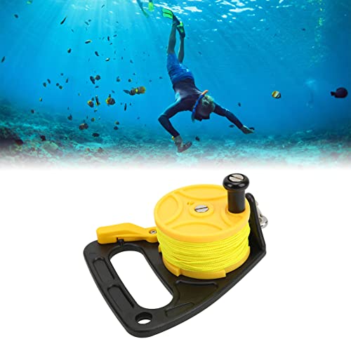 Carrete de buceo alambre amarillo de nailon con gancho inoxidable 6