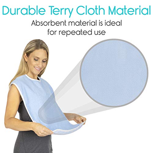 image for Vive Adult Bibs (6 Pack) - Waterproof Apron Set for Men, Women for Eat