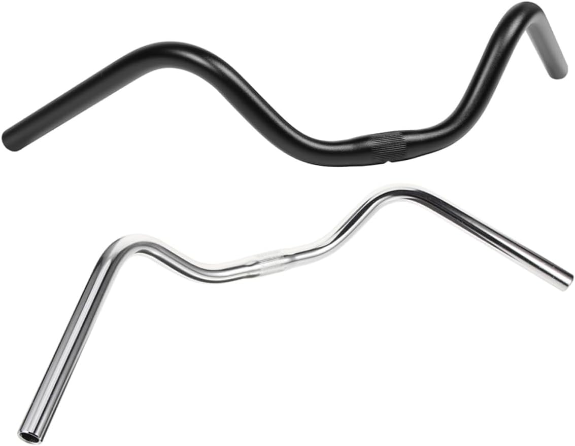 SUPVOX 2Pcs U-Shaped Bike Handlebar Vintage Stainless Steel Cycling Replacement Handlebar Accessories for Vintage Bikes and Princess