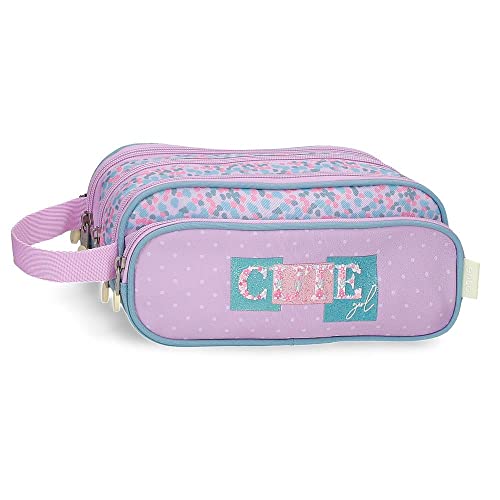 Enso Cute girl Estuche Morado 22x10x11 cms Poliéster